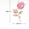 Elite fuchsia high-end brooch, fashionable accessory lapel pin, metal pin, wholesale