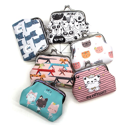 Kitten Print Coin Purse Small Fresh Cartoon Student Wallet Ladies Coin Bag Children's Hand Creative Bag