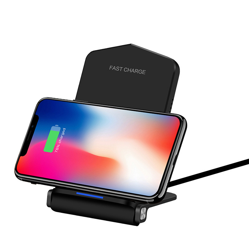 15W Vertical Folding Wireless Fast Charging Stand for Apple 12 Huawei Mate20Pro Phone Wireless Charger