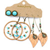 Earrings, set, fashionable accessory with tassels, European style