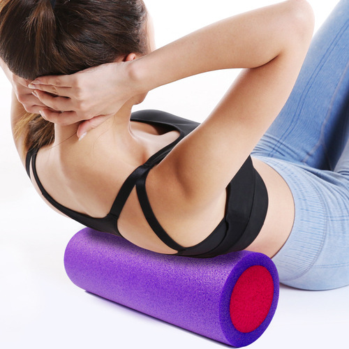 Foam roller epe yoga column fitness muscle relaxation roller massage stick solid glossy black and other colors