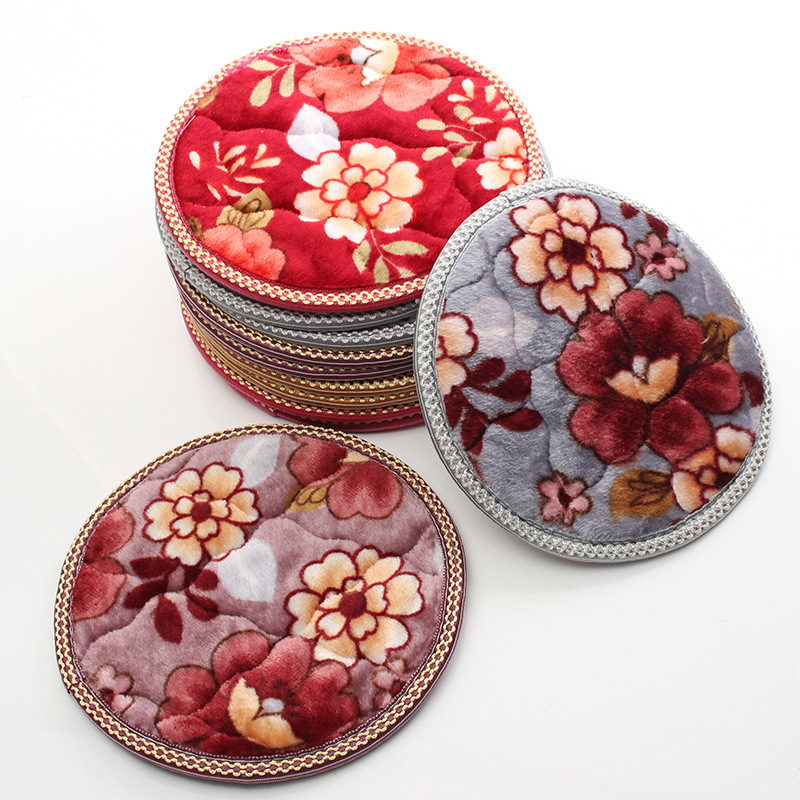 厂家批发冬季加厚毛绒圆形椅垫家用凳子餐椅坐垫圆凳垫子30*30cm