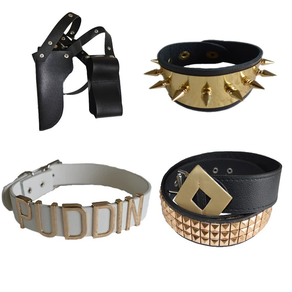 Belt+bracelet (black)+bib+gun cover