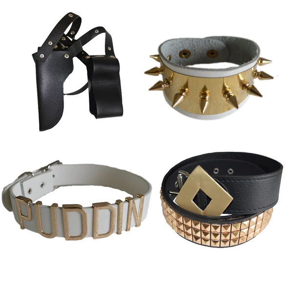 Belt+bracelet (white)+bib+gun cover
