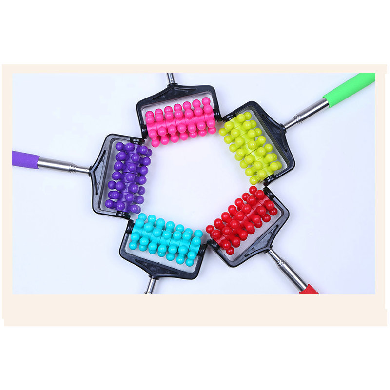 Masajeador de rodillos telescópicos de todo el cuerpo de acero inoxidable rodillo de masaje telescópico de cuatro secciones masajeador de empuje de espalda masaje telescópico