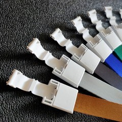 加厚絛綸掛繩方形一體扣胸牌卡塑料夾證件掛繩