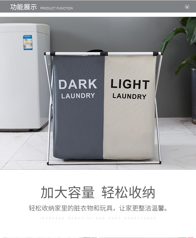 Cesta de almacenamiento de ropa conjunto de rack de aluminio plegable cesta de lavandería cuadrada Oxford tela artículos diversos para el hogar cesta de lavandería