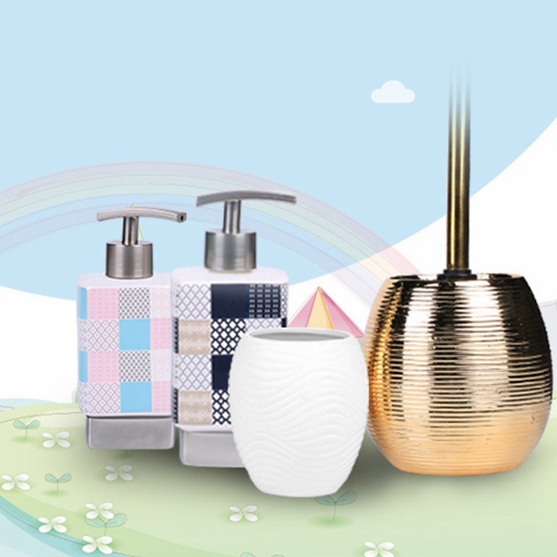 Baño de cerámica simple juego de 4 piezas de artículos de tocador y baño