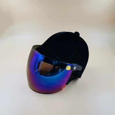 equestrian helmet knight horse hat men's: Motorcycle Safety Supplies - summer-helmet-color-mirror-top