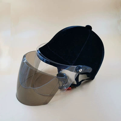 and women's velvet cloth outdoor protection | Motorcycle Safety Supplies - summer-helmet-white-mirror-tea-colored-mirror-top