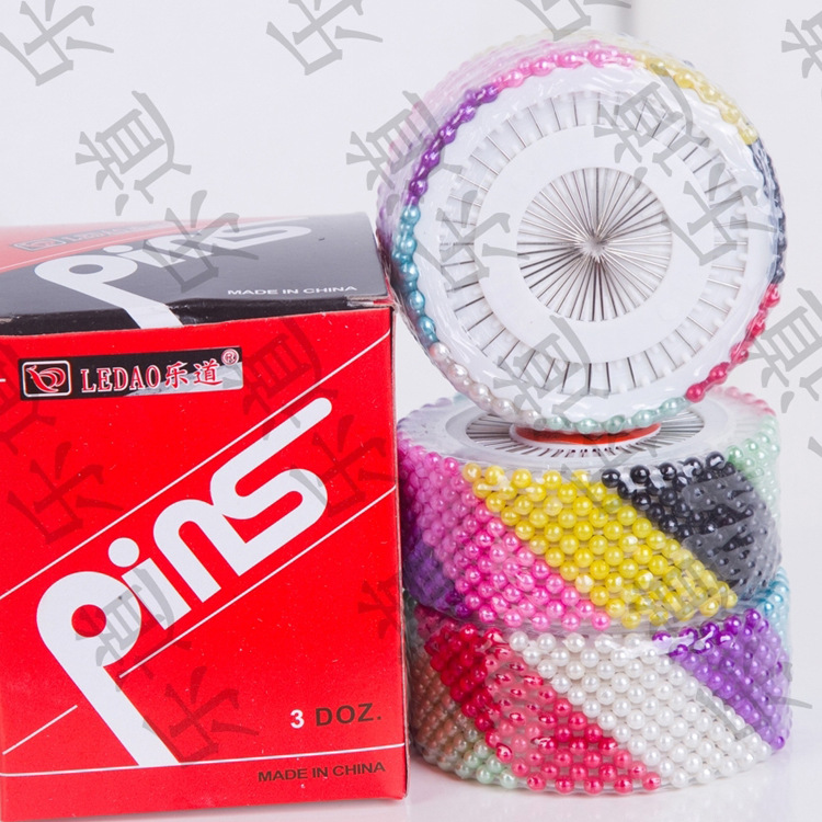 【大量批发】圆盘珠针  珠光针 服装珠针 珍珠大头针 十字绣珠针