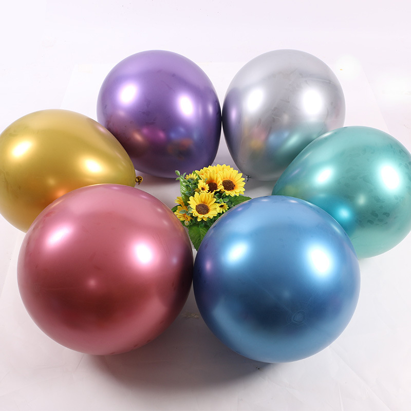 18 pulgadas gran cromo globo de metal fábrica al por mayor decoración de la boda globo de látex fiesta de cumpleaños globo de metal