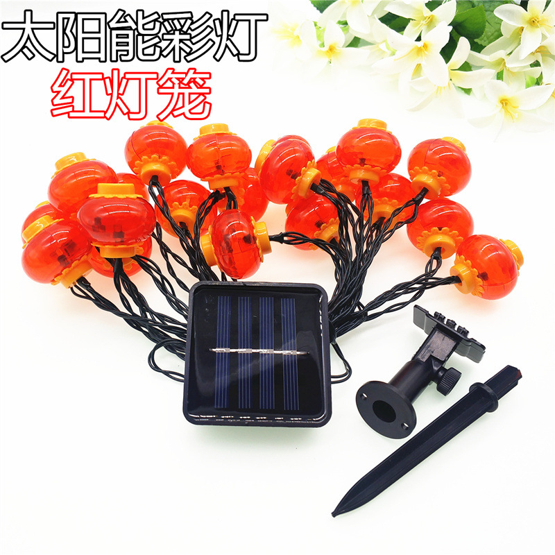 LED luz solar cadena rojo linterna festivo jardín luz Navidad Festival Año Nuevo luces al aire libre impermeable luces decorativas