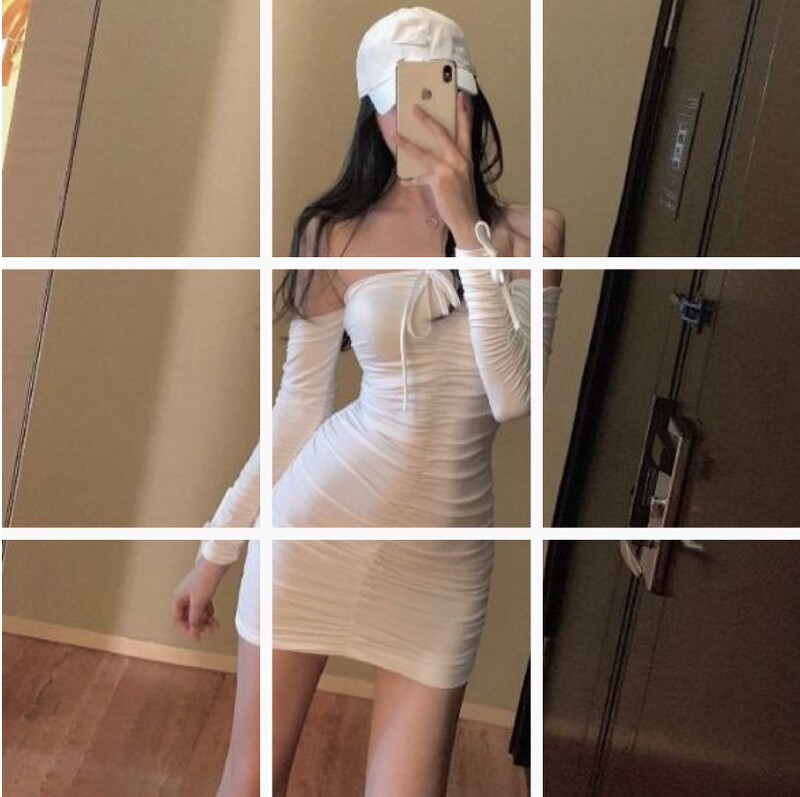 Korean Style Sexy One-Shoulder Tube Top Dress for Women Slimming Look Hip-Hugging Skirt Autumn Q406 Wrinkled One-Line Collar Skirt Korean Style Sexy One-Shoulder Tube Top Dress for Women Slimming Look Hip-Hugging Skirt Autumn Q406 Wrinkled One-Line Collar Skirt