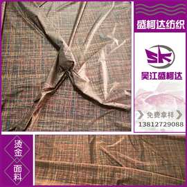 厂家直供尼龙烫金反透反面背面烫银面料优质印花尼丝纺面料批发