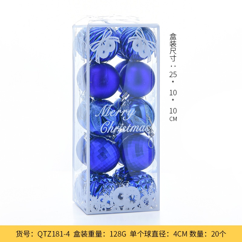 Transfronterizo nuevo 5cm BOLA DE Navidad árbol de Navidad bola decorativa de 20 piezas de barril especial en forma de galvanoplastia BOLA DE Navidad de plástico