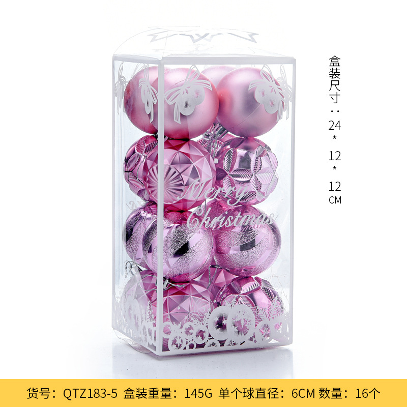 Juego de bolas navideñas irregulares de plástico mate de 6 cm, decoración para árbol de Navidad, bolas colgantes en un cubo