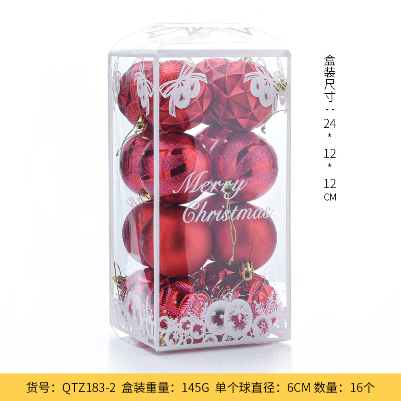 Juego de bolas navideñas irregulares de plástico mate de 6 cm, decoración para árbol de Navidad, bolas colgantes en un cubo