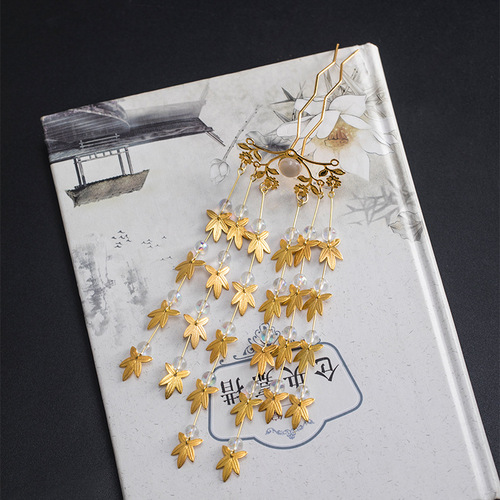 Ancient style hairpins, costumes and headwear, tassel hairpins, ancient Hanfu super fairy hair accessories 15.6GF096