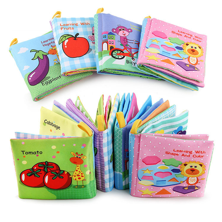 Exportación transfronteriza libro de tela para bebés juguetes de educación temprana para bebés cognición inglesa lavable papel sin lágrimas BB llamada