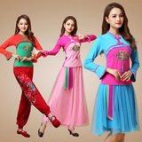 婷姿媄 Демисезонный флисовый комплект, этнический лонгслив, костюм, этнический стиль