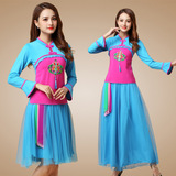 婷姿媄 Демисезонный флисовый комплект, этнический лонгслив, костюм, этнический стиль