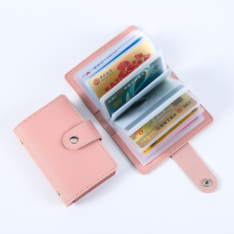 Anti-Degaussing Creative Korean Leather Card Holder with Multiple Card Slots Pu Bank Card Holder Bus Card Campus Card Document Cosmetics Bag