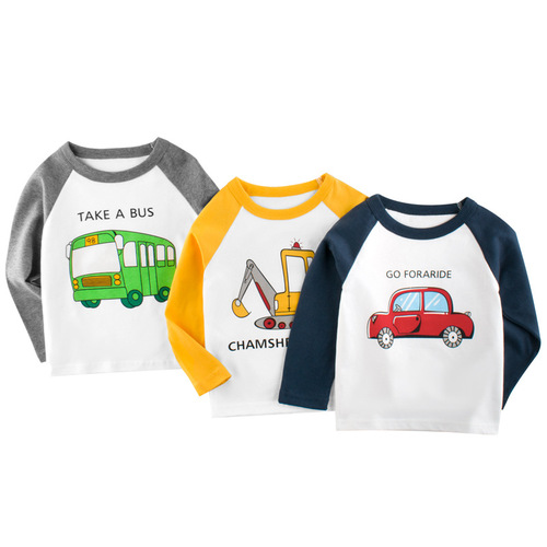 Children's new autumn clothing 2024 children's clothing wholesale Korean version children's long-sleeved T-shirt baby bottoming shirt one piece drop shipping