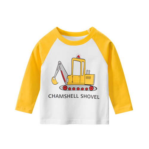 Children's new autumn clothing 2024 children's clothing wholesale Korean version children's long-sleeved T-shirt baby bottoming shirt one piece drop shipping