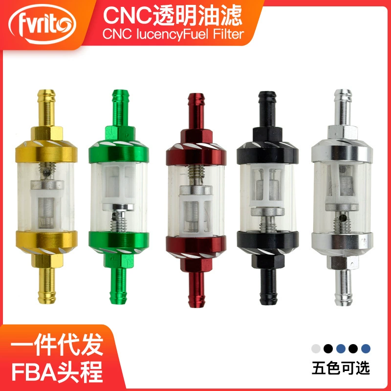 Мотоцикл Универсальный бензиновый фильтрующий элемент ЧПУ модифицированный металлический фильтр съемный прозрачный стекло красный