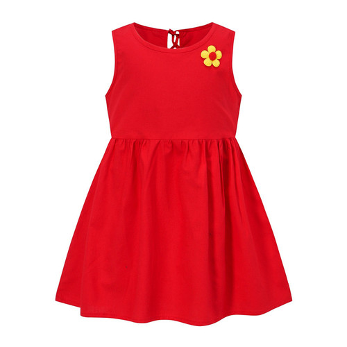 Foreign trade new summer girls' dress children's Korean version sleeveless printed cartoon dress baby girl princess dress