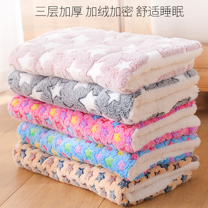 Pet Four Seasons Universal Blanket Flannel Dog Mat Double-sided Warm Short Plush Cotton Mat Dog Cat Nest Mat