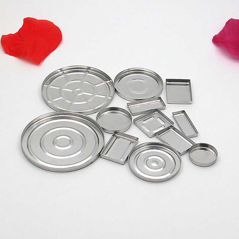 Homemade Eye Shadow Box Lipstick Plate Sub-packaging Aluminum Round Tinplate Plate Sub-packaging Utensils Pressure Plate Aluminum Plate Square
