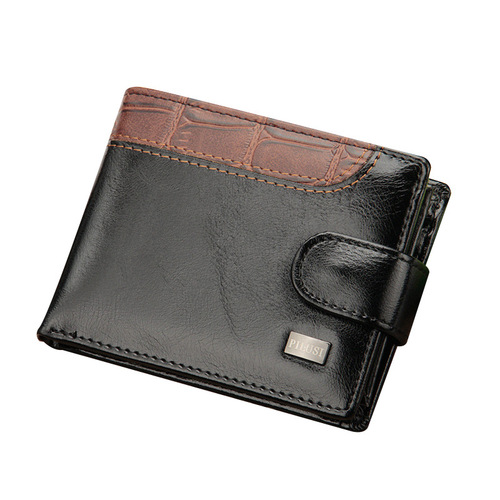 Baellerry factory wholesale casual men's wallet short leather buckle dollar bag horizontal wallet wall