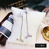 Silver needle, fashionable long universal earrings with tassels, silver 925 sample, internet celebrity, city style