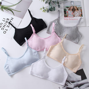 Cotton bra for students, shockproof top with cups, tube top, solid color underwear, for running, vibration