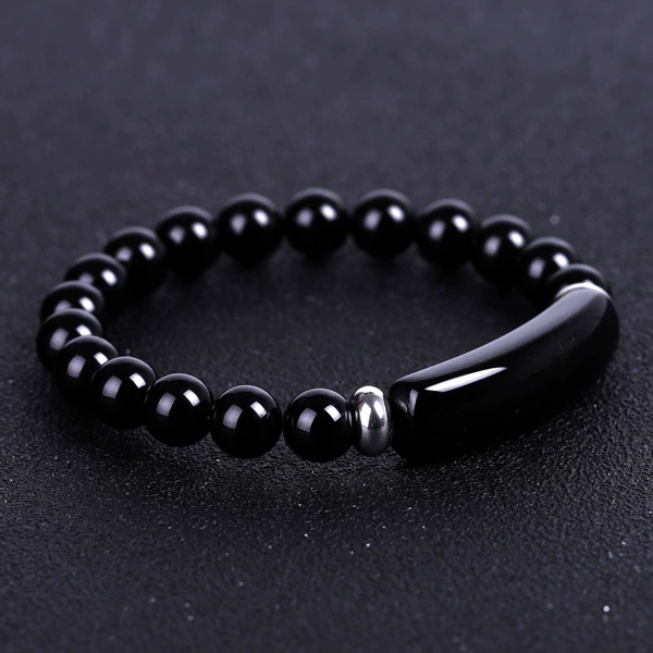 SL245A4903 black agate bracelet