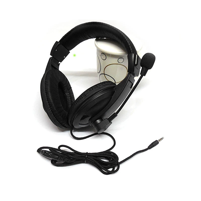 Cross -border 750 computer wired headset headset notebook desktop single -line wheat music game headset training