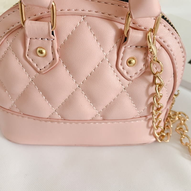 Chanel estilo bolso de cáscara de los niños 2024 nueva moda rombo chica bolso simple princesa cadena bolsa de mensajero