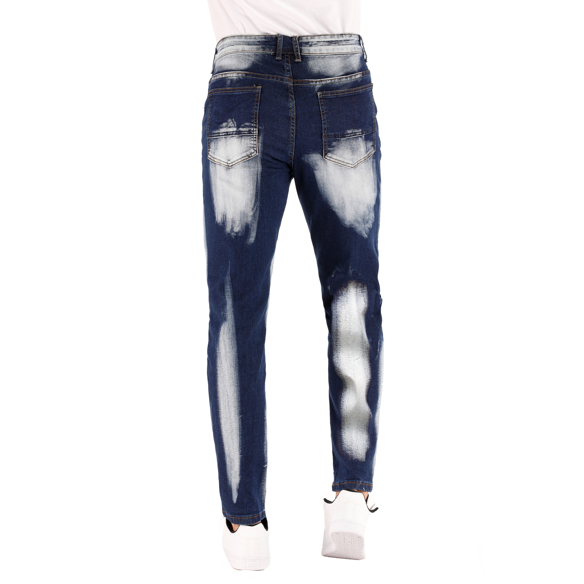 Men's Clothing Stretch Jeans For Men American Style Straight Three Color Washed White Men's Pants_mkmklike.com