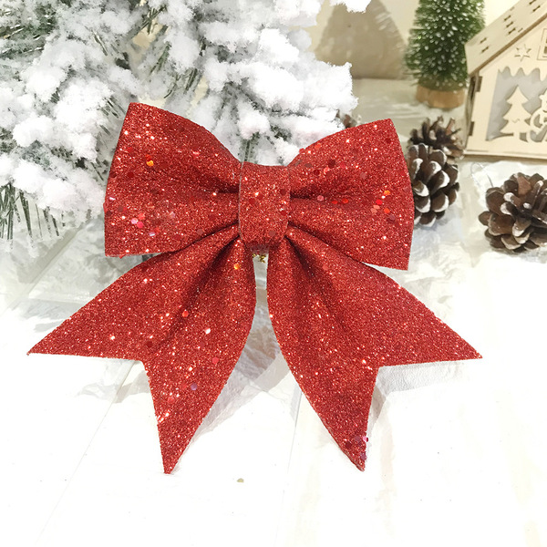 Christmas bow pearl cotton gold powder bow Christmas tree decoration…
