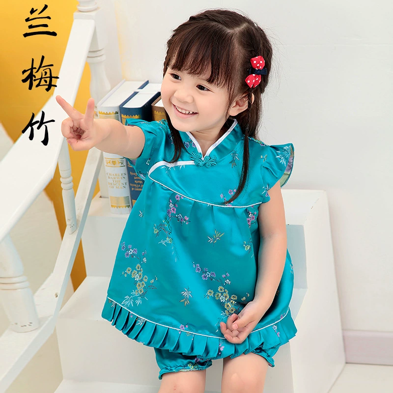 Детское летнее чонсам, набор девочки, платье, детская одежда, одежда для особых случаев