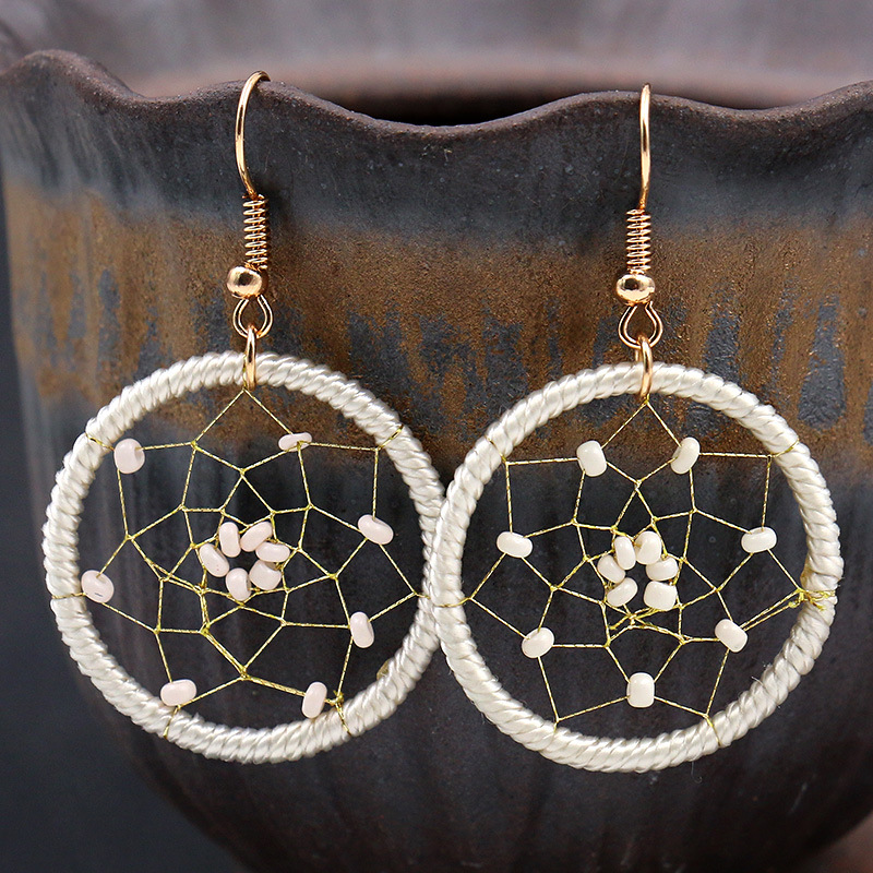 3-piece earrings suit Korean style creative personality Golden Shell dream catcher flower earrings accessories cross-border hot sale