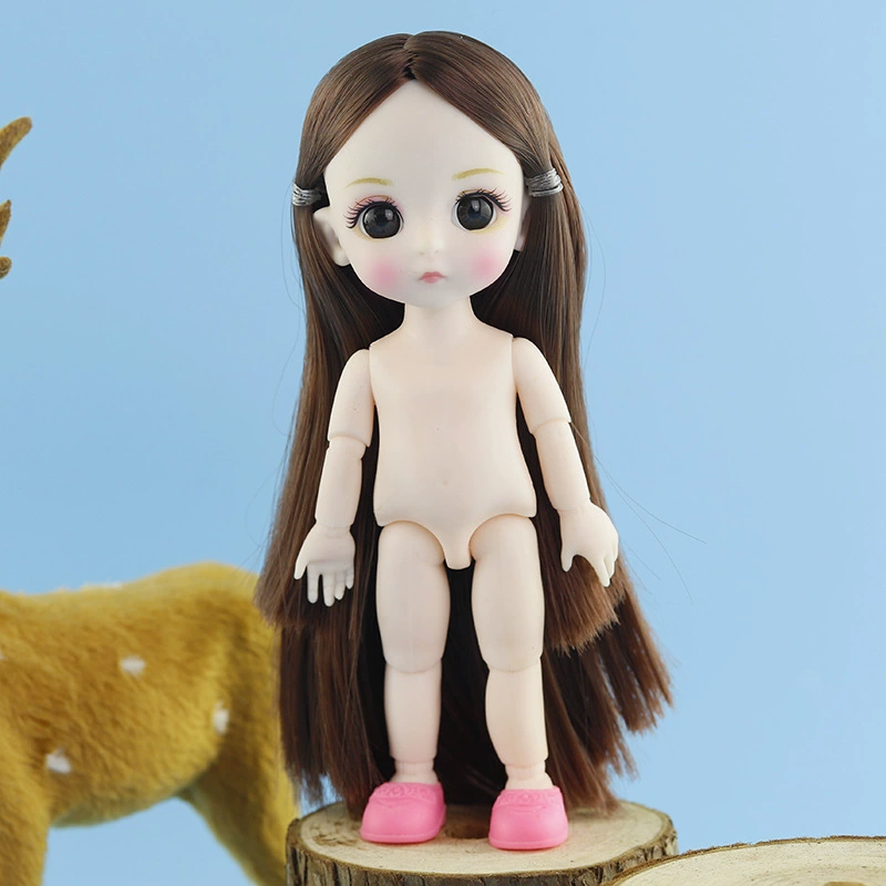 Кукла BJD Ding Xiaoma OB11, 16 см, бело-мускулестное обнажённое тело, 3D глаза, суставная