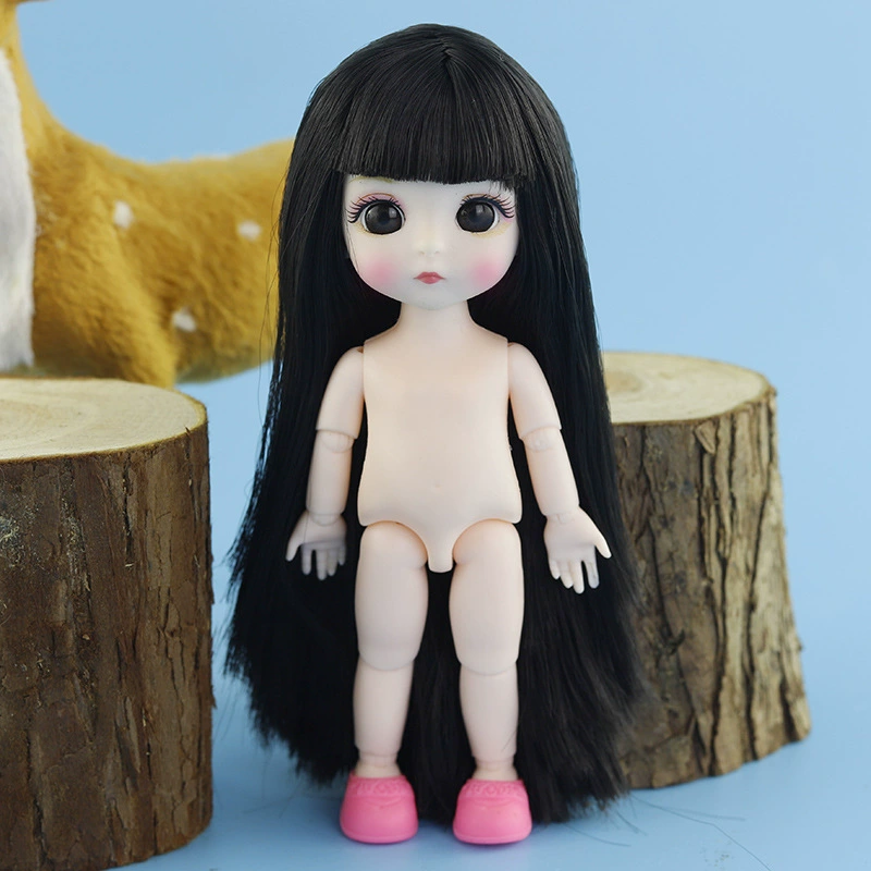 Кукла BJD Ding Xiaoma OB11, 16 см, бело-мускулестное обнажённое тело, 3D глаза, суставная