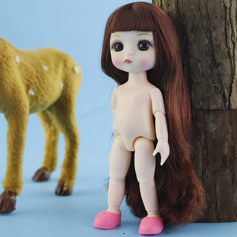Кукла BJD Ding Xiaoma OB11, 16 см, бело-мускулестное обнажённое тело, 3D глаза, суставная