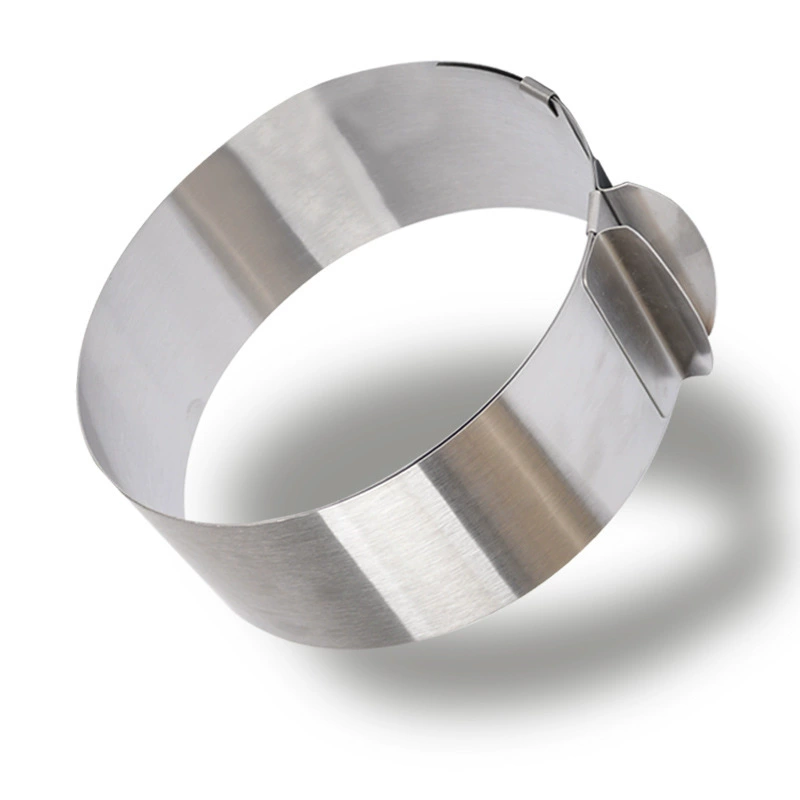 Adjustable Stainless Steel Mousse/Cake Ring, Telescopic 6–12 in, Layered Slice Guide