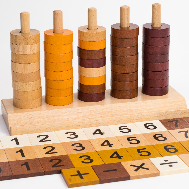 Juegos de cálculo numérico para niños juguetes de acertijo matemáticos iluminación aprendizaje suma, resta, multiplicación y división ayudas didácticas de ensamblaje de bloques de construcción de educación temprana image 1
