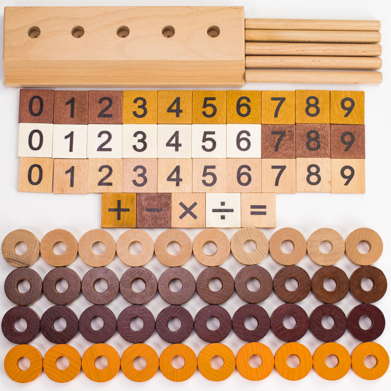 Juegos de cálculo numérico para niños juguetes de acertijo matemáticos iluminación aprendizaje suma, resta, multiplicación y división ayudas didácticas de ensamblaje de bloques de construcción de educación temprana image 3