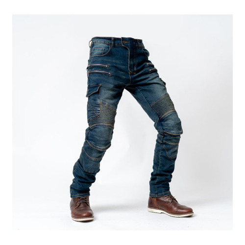 Wholesale supply of motorcycle riding jeans with zipper, men's Harley riding pants